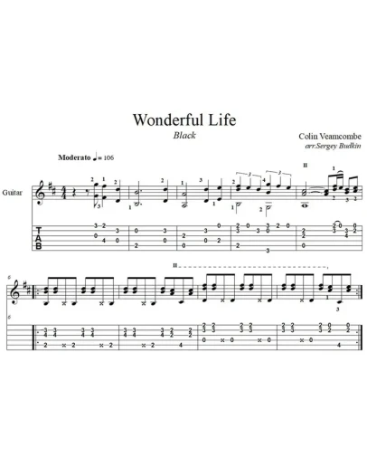 Wonderful Life (Black) для гитары