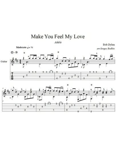 Make you feel my love (Адель) - для гитары