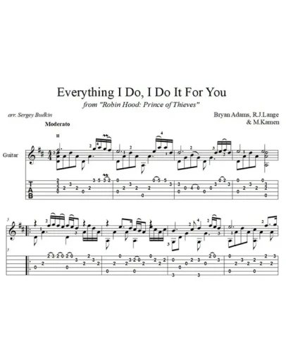 I Do It for You (Брайан Адамс) - для гитары