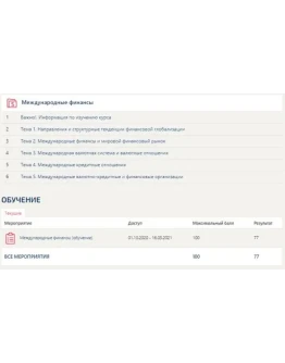 Международные финансы (ответы Тесты Синергия)