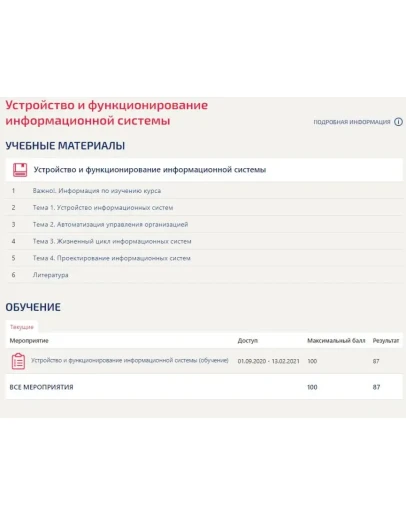 Устройство и функционирование информационной системы