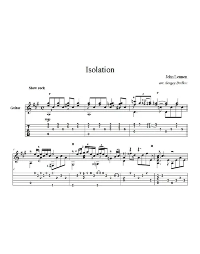 Isolation (Джон Леннон) - для гитары