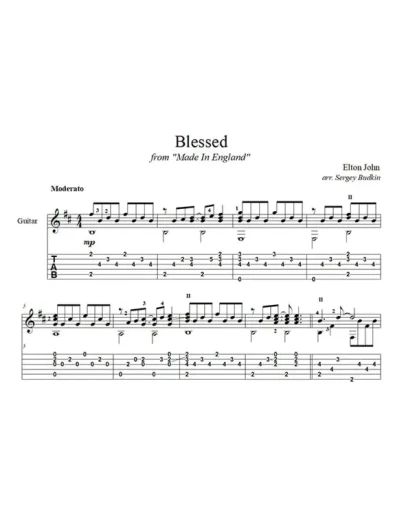 Blessed (Элтон Джон) - для гитары