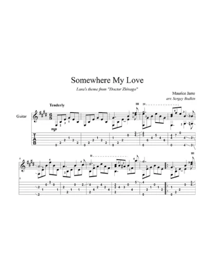 Somewhere My Love (Доктор Живаго) - для гитары