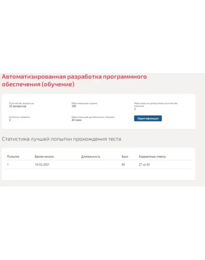 Автоматизированная разработка ПО.Тест Синергия 2021г.