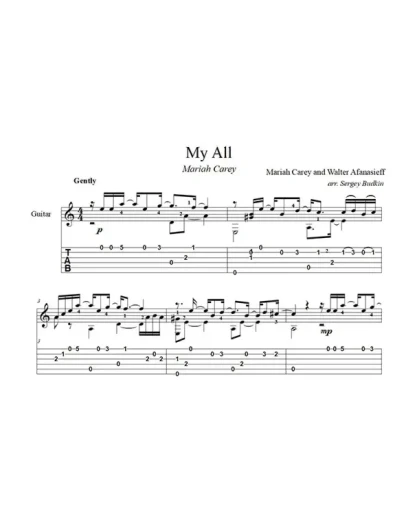 My All (Мэрайя Кэри) - для гитары