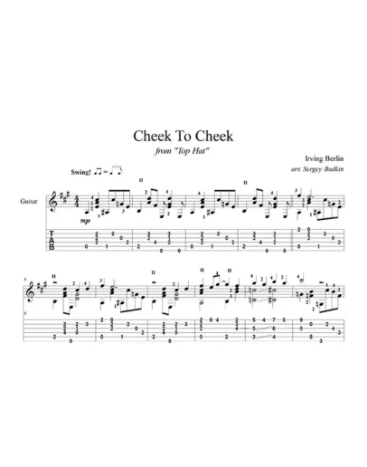 Cheek to cheek (Фред Астер) для гитары