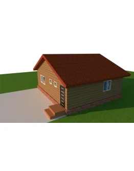 Каркасный дом 8000Х9000мм с планировкой свободного типа