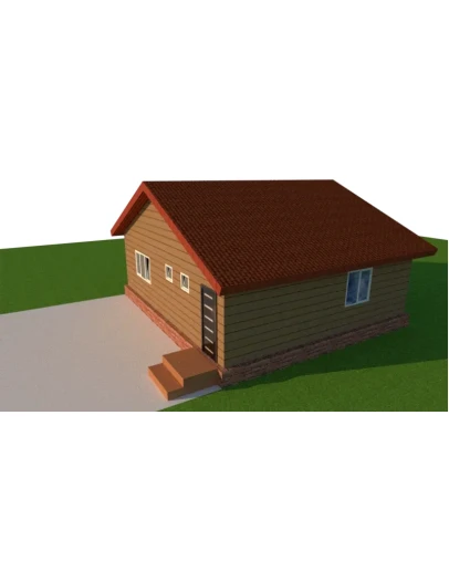 Каркасный дом 8000Х9000мм с планировкой свободного типа