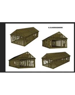 Проект каркасного ангара с комнатой для персонала