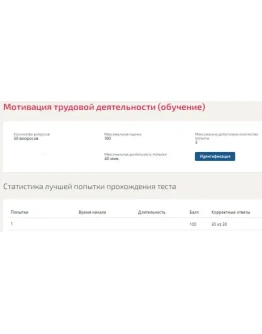 Мотивация трудовой деятельности (ответы тест Синергия)