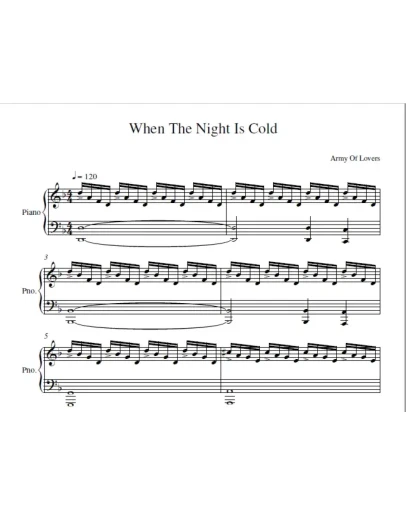 Army Of Lovers - When The Night Is Cold (ноты ф-но)