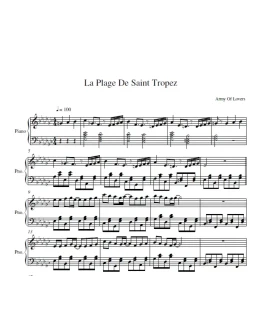 Army Of Lovers - La Plage De Saint Tropez (ноты ф-но)