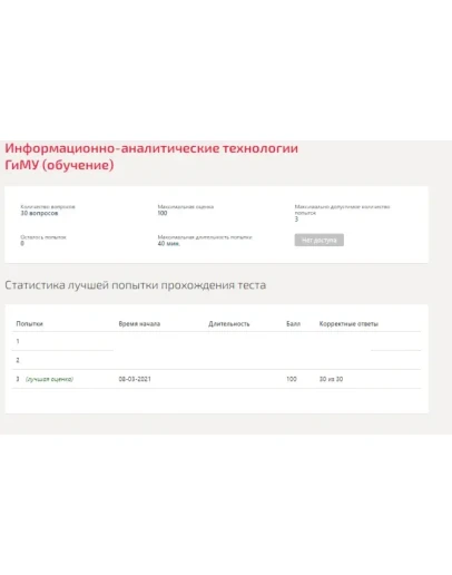 Информационно-аналитические технологии ГМУ.Тест Синерги