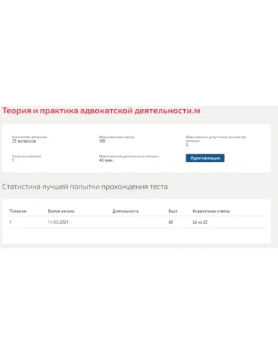 Теория и практика адвокатской деятельности.Тест 2021г
