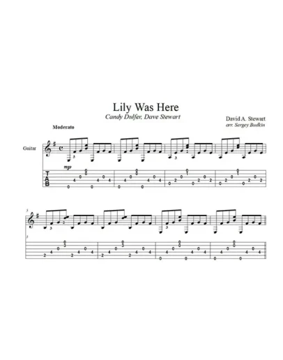 Lily Was Here (Дэвид Стюарт) для гитары