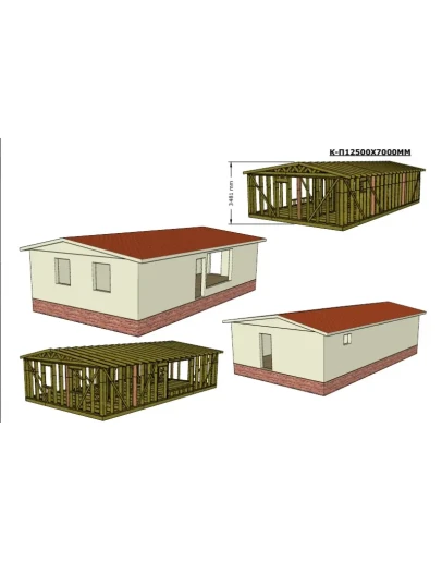 Проект каркасного дома 12500х7000мм