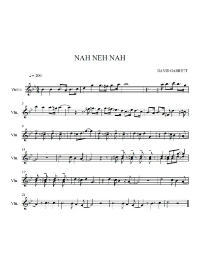 Nah Neh Nah-David Garrett (ноты для скрипки)