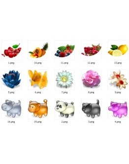 Лучшие иконки (3 серии: животные, цветы, ягоды и фрукты