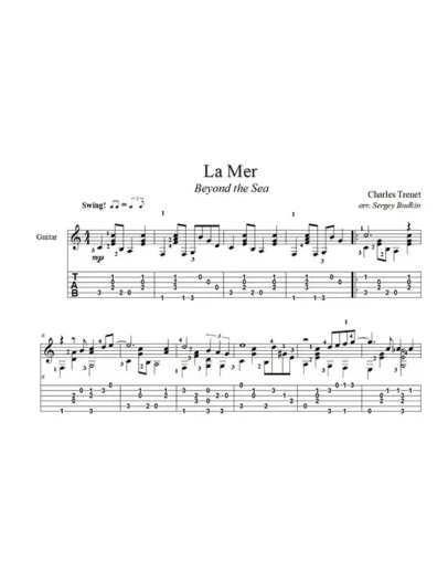 La Mer (Beyond the Sea) для гитары