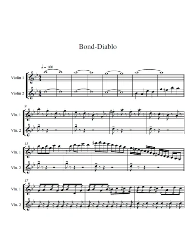 BOND 'DIABLO' (ноты скрипичный дуэт)