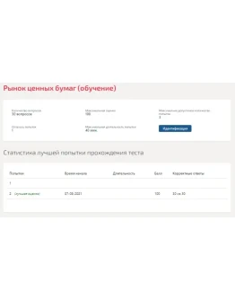 Рынок ценных бумаг.Тест Синергия 2021г (100 баллов)