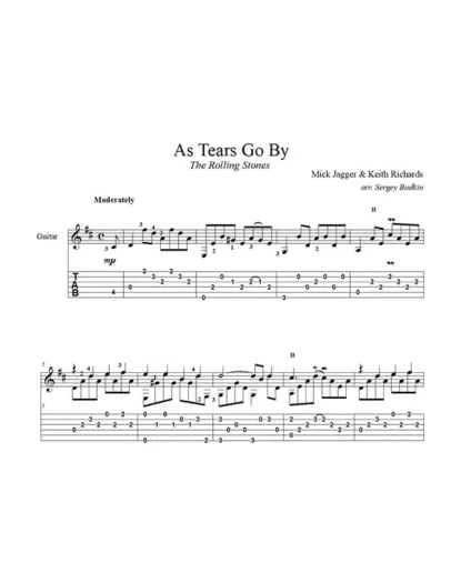 As Tears Go By (the Rolling Stones) для гитары