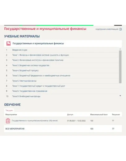 Ответы Государственным муниципальным финансам Синергия