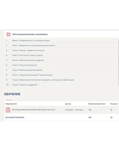 Институциональная экономика ответы (тест Синергия)