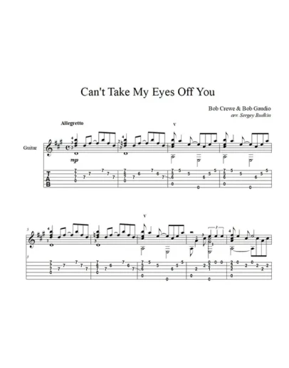 Can't Take My Eyes Off You (Фрэнки Вэлли) на гитаре