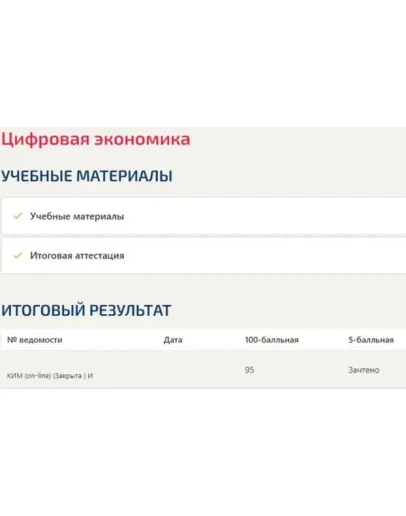Цифровая экономика ответы Синергия (Итоговый тест)