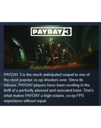 PAYDAY 3 АВТОДОСТАВКА STEAM РОССИЯ