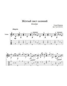 Жёлтый лист осенний (Колибри) для гитары