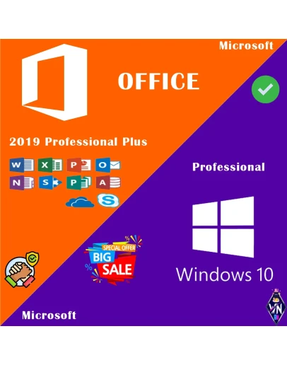 Windows 10 PRO + 2019 OFFICE PRO PLUS KEY+RandomGift