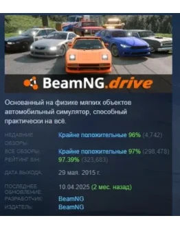 BeamNG.drive АВТОДОСТАВКА STEAM РОССИЯ