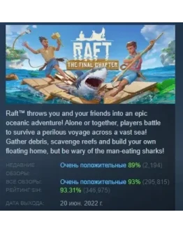Raft АВТОДОСТАВКА STEAM РОССИЯ