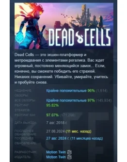 Dead Cells АВТОДОСТАВКА STEAM РОССИЯ Dead Cells АВТОДОСТАВКА STEAM РОССИЯ