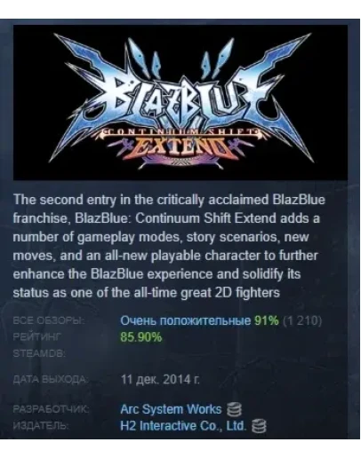 BlazBlue: Continuum Shift Extend STEAM РОССИЯ