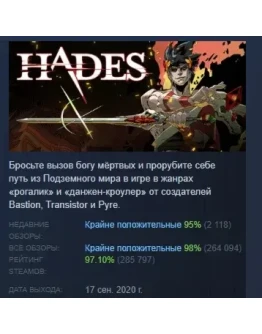 Hades АВТОДОСТАВКА STEAM РОССИЯ