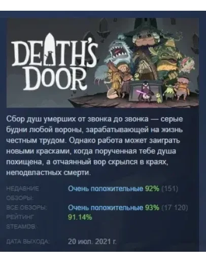 Death's Door АВТОДОСТАВКА STEAM GIFT РОССИЯ
