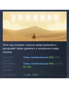 Journey 2020 АВТОДОСТАВКА STEAM GIFT РОССИЯ