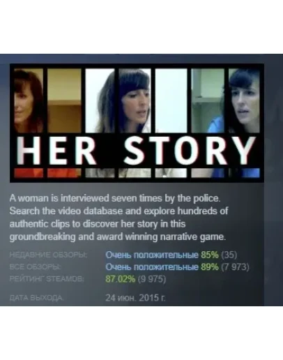 HER STORY АВТОДОСТАВКА STEAM GIFT РОССИЯ