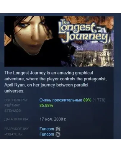 The Longest Journey АВТОДОСТАВКА STEAM GIFT РОССИЯ