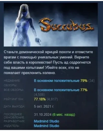 SUCCUBUS АВТОДОСТАВКА STEAM РОССИЯ