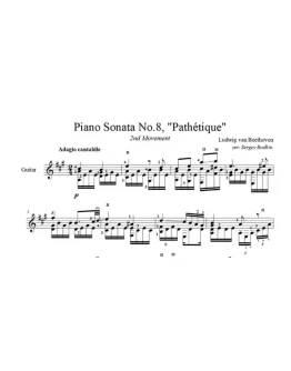 Бетховен Соната 8, Патетическая 2 часть для гитары