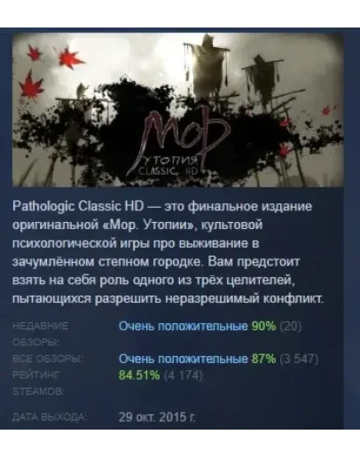 Pathologic Classic HD АВТОДОСТАВКА STEAM РОССИЯ