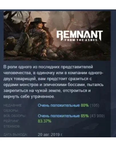 Remnant: From the Ashes АВТОДОСТАВКА STEAM РОССИЯ