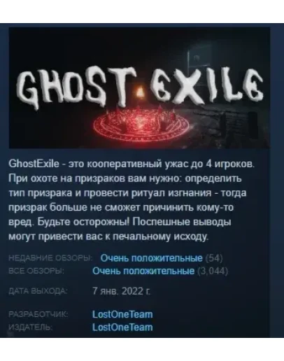 Ghost Exile АВТОДОСТАВКА STEAM РОССИЯ