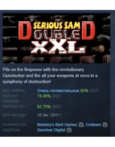 Serious Sam Double D XXL АВТОДОСТАВКА STEAM РОССИЯ