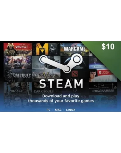 Steam Wallet Gift Card 10 USD